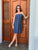 Navy Strapless Beaded Dress