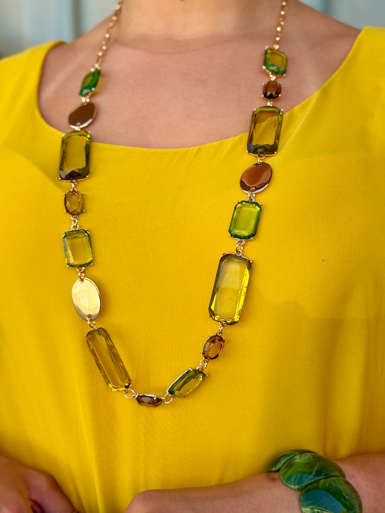 Limoncello Glass Gem Necklace