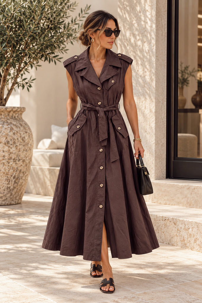 The Savoy Trench Maxi Dress - Bougie Collection