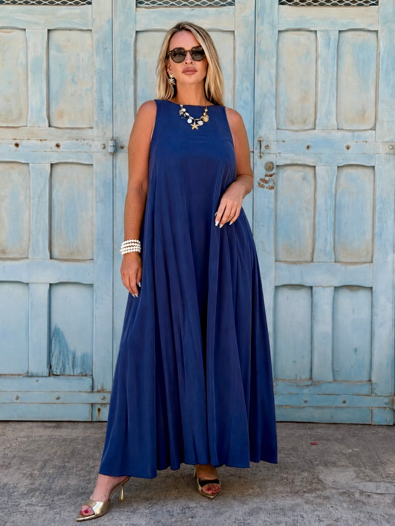 Navy Ease Viscose Dress