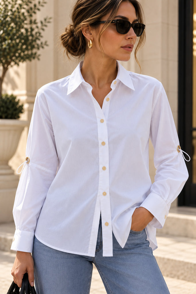 The Valentina Tie-Sleeve Shirt - Bougie Collection