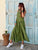 Valentina Luxe Pure Linen Dress - Olive Green