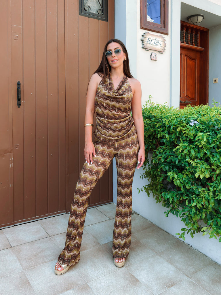 Rust and Gold Halter Co- ord
