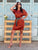 Valeria Luxe Satin Mini Dress with Belt - Burnt Orange