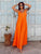 Tangerine Soleil Silk Satin Maxi Dress