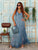 Celeste Denim look Pure Silk Dress