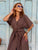 Mocca Élégance Belted Shirt Dress - Bougie Collection
