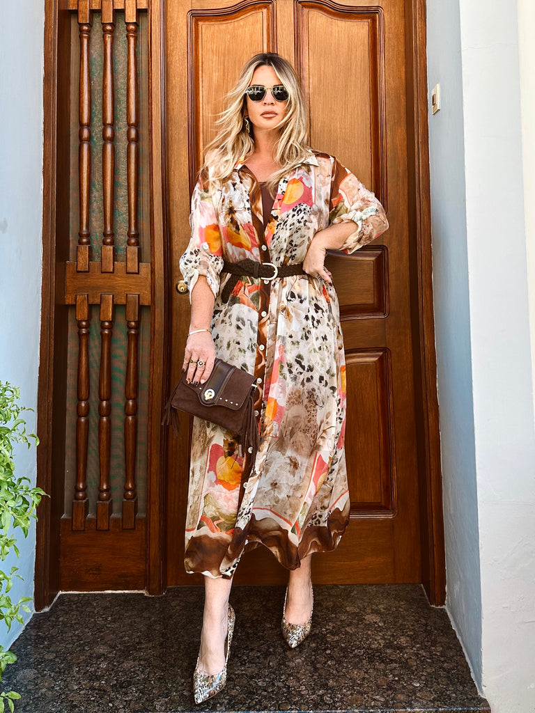 Portovenere Silk Chic Shirt Dress