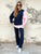 Navy and Pink Pinstripe Fusion Tracksuit