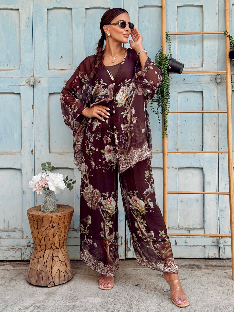 Cioccolato Botanica Pure Silk Shirt Set