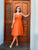 Burnt Orange Strappy Midi Dress