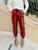 Luxe Rouge Faux Leather Joggers
