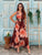 Mocha Blossom Pure Silk Maxi Dress