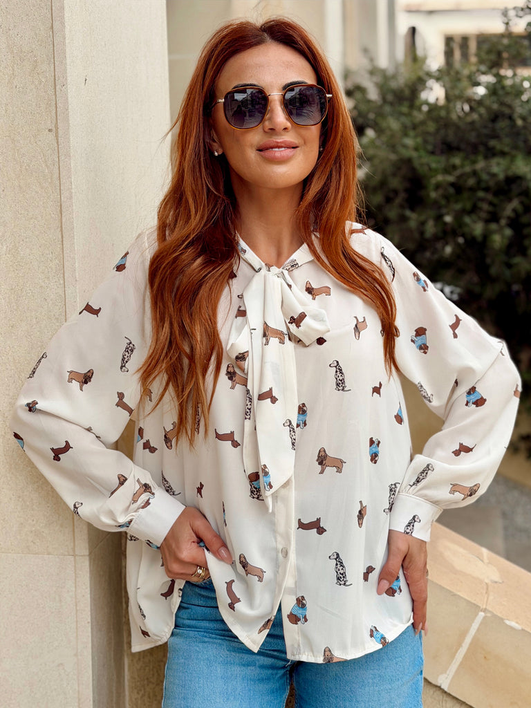 Puppy Love Bow Blouse