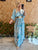 Acqua Blues and Gold Boho Dress