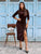 Solvène Velvet Midi Dress Mocha