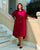 Burgundy Luxe Chic Diamond Shirt Dress