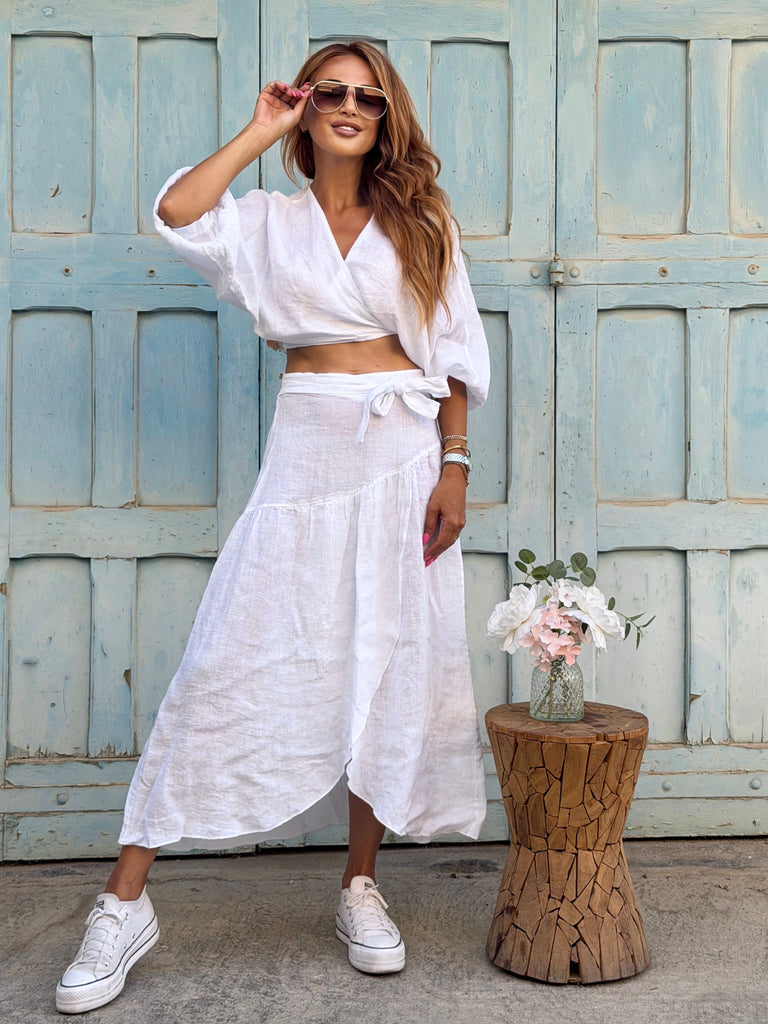 Blanc Riviera Wrap Pure Linen Co-Ord