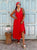 Elara Viscose Maxi Dress - Red