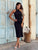 Ravelle Shimmer Halterneck Midi Dress - Black