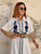 Riviera Bloom Linen Shirt Dress