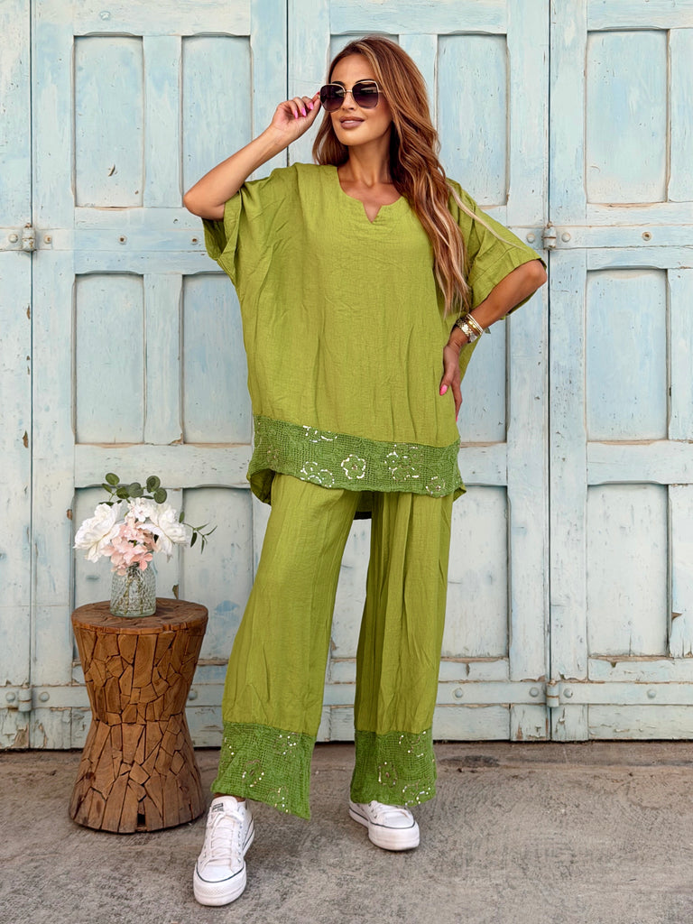 Luce d’Oro Pure Linen Co-Ord - Verdante