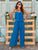 Santorini Blue Pure Silk Jumpsuit