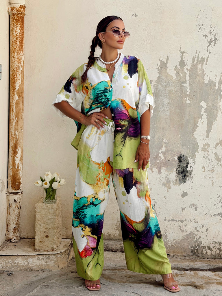 Jardin d’Art Linen Blend Co-Ord - Love my Body