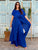 Santorini Blue Cascade Silk Satin Co-Ord Set