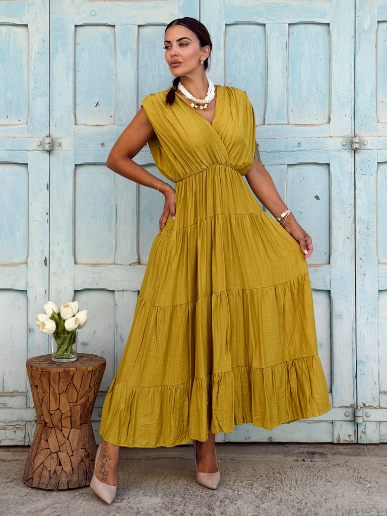 The Gold Elara Tiered Maxi Dress - Love my Body