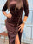 Solvène Velvet Midi Dress Mocha