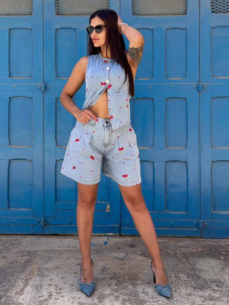 Cherry Crush Denim Co-Ord