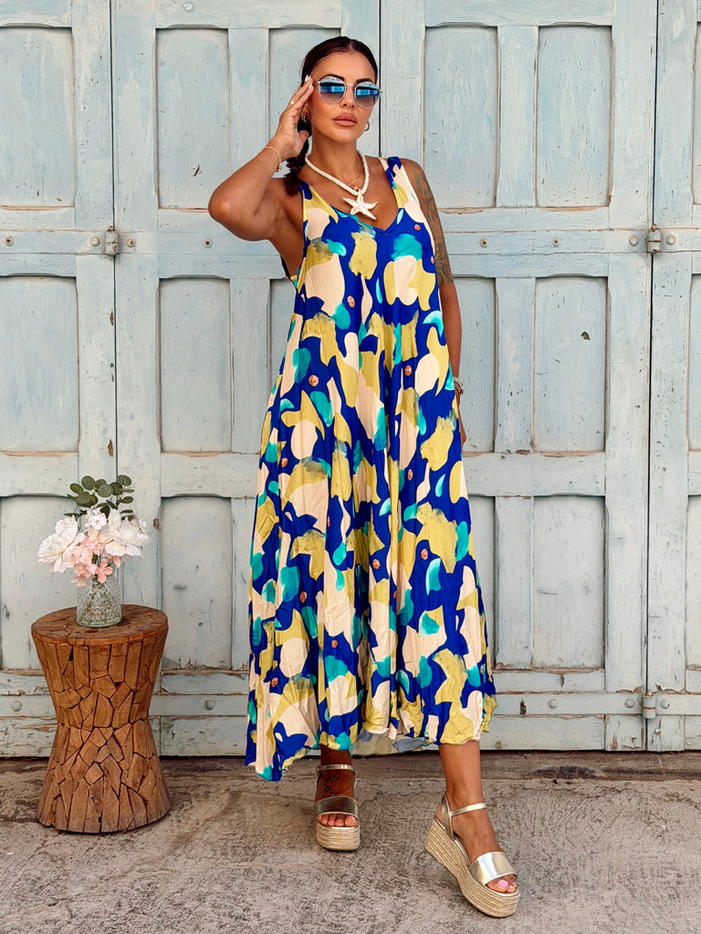 Marbella Printed Viscose Maxi Dress