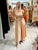 Gold Silky Satin Strappy Dress