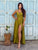 Tuscan Sunset Jacquard Silk Satin Maxi Dress
