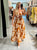 Burnt Orange Fern Cotton Dress