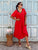 Serena Viscose Swing Dress - Red