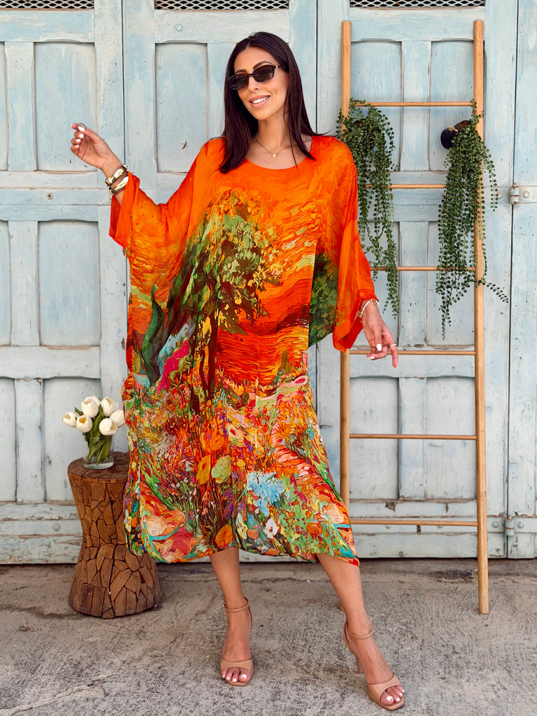 The Arancia Arte Silk Kaftan Dress