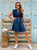Navy Ruffle Cotton Dress