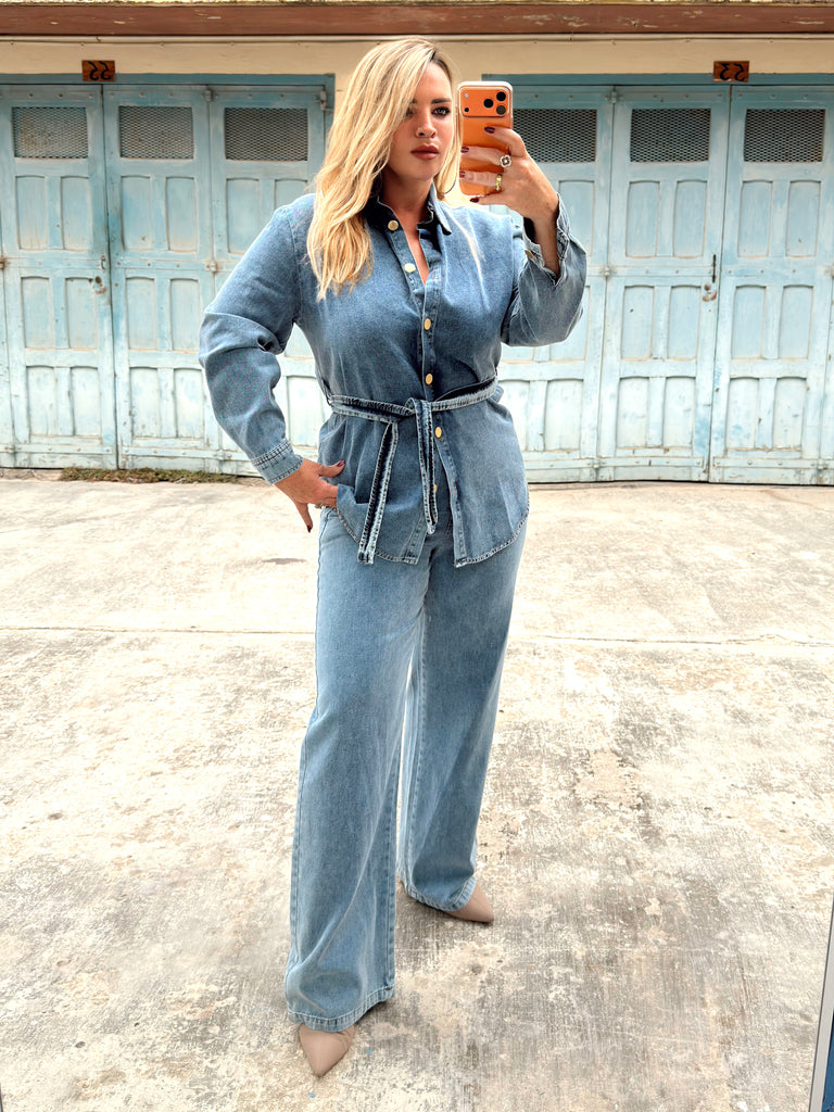 Denim Lauren Shirt Set