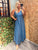 Denim Strappy Maxi Dress