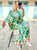 Jade Flora Silk Kaftan Co-ord Set