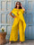 Golden Cascade Silk Satin Co- Ord Set
