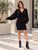 Elise Ribbed Knit Batwing Dress - Black