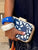 Navy Botanica Wooden Clutch