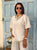 Beige Crochet Pie Linen Co-Ord Set