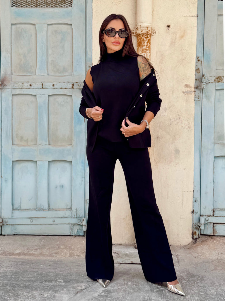 Maison de Villeneuve Noir 3 Piece Knit Set - Bougie Collection