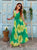 Emerald Bloom Pure Silk Maxi Dress
