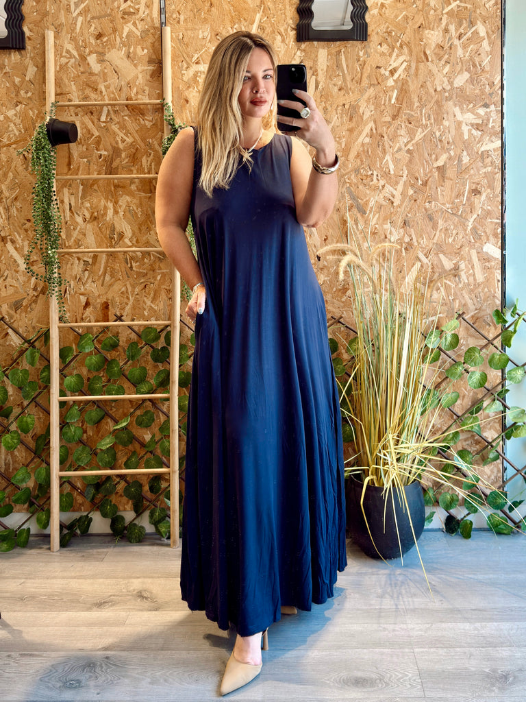 Navy Luna Maxi Dress
