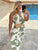 Olive Viscose Wrap Midi Dress